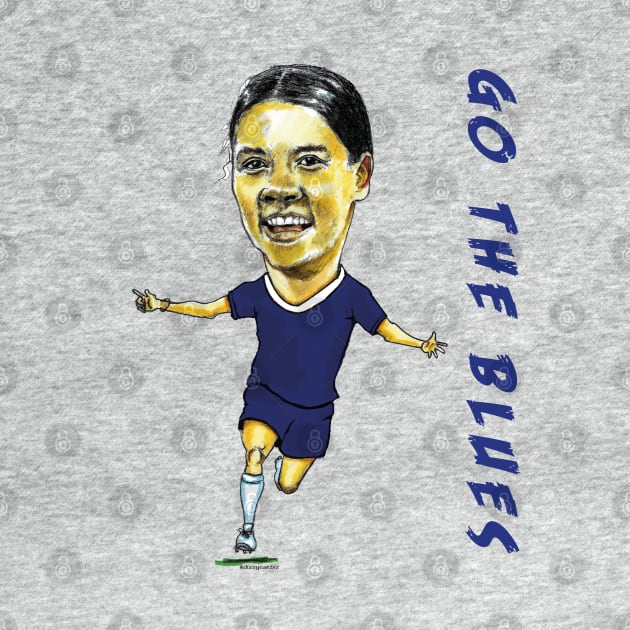 Sam Kerr caricature - Chelsea and Australian football player by dizzycat-biz